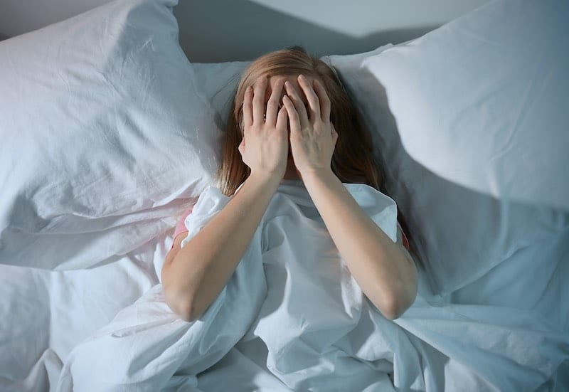Struggling to fall asleep.