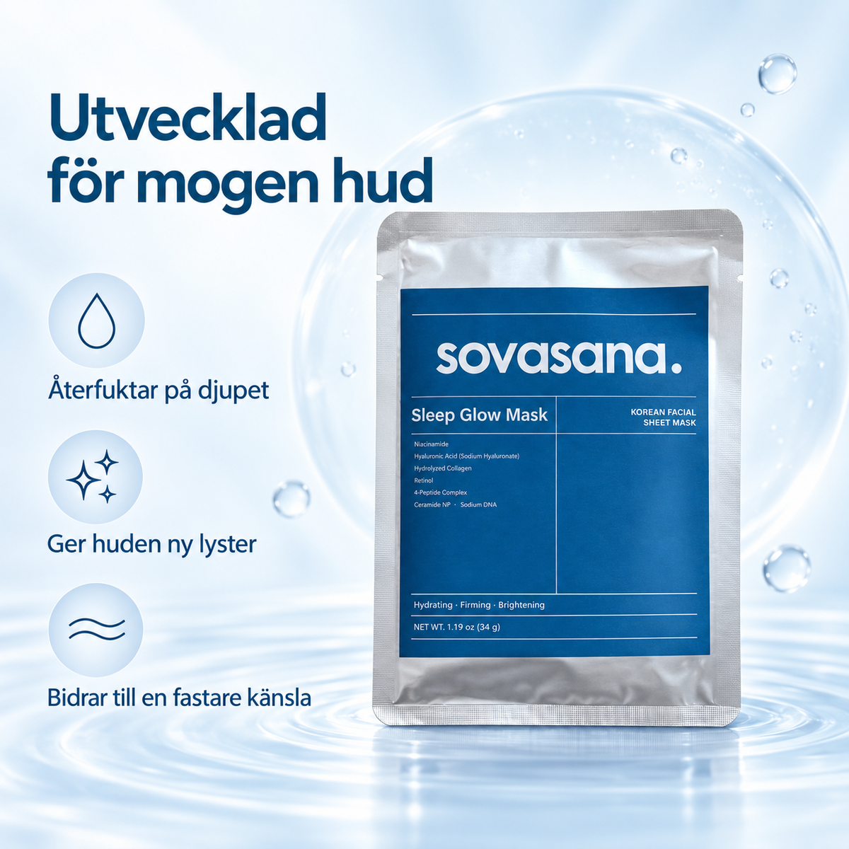 Fylligare och strålande hud med Sovasanas Anti-age & Kollagenmask